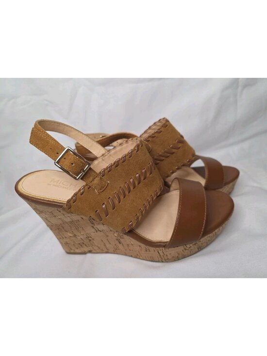 Michael Shannon Shoes - Michael Shannon Sybil leather and cork wedge sandals size 9 Good condition!